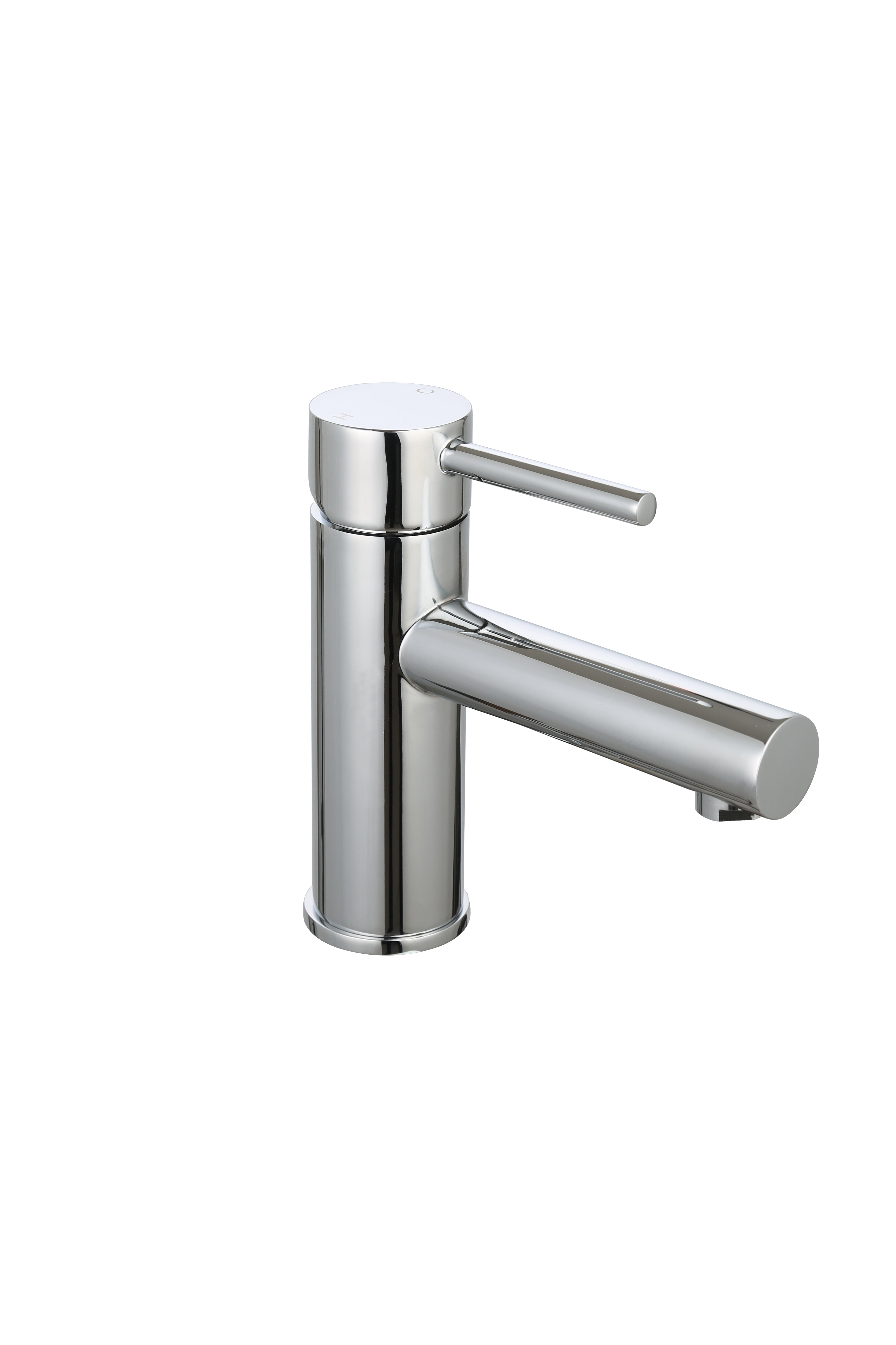 Radius basin mixer